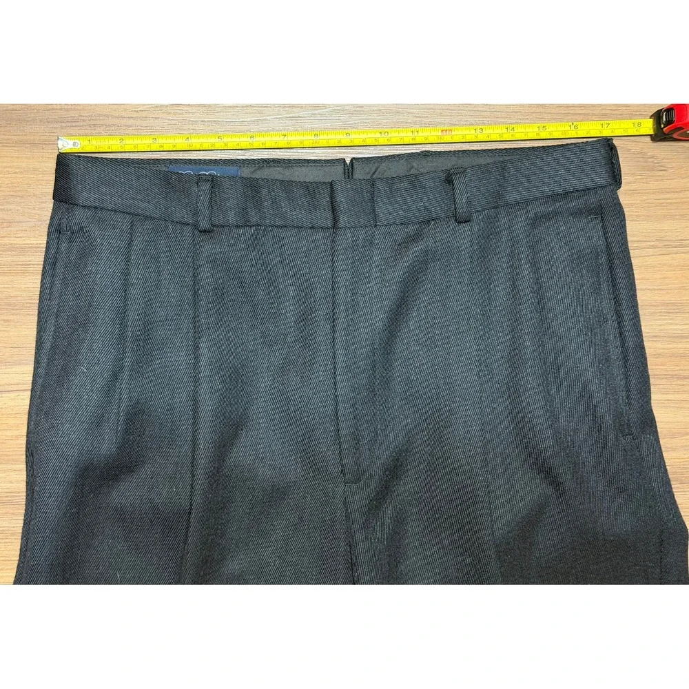 VTG Brooks Brothers 100% Wool Pleated Cuffed Dress Pants Charcoal USA Made Sz 34